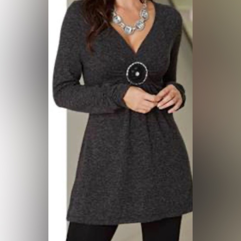Monroe & Main Charcoal Gray Medallion Tunic/Dress, Size 2X
